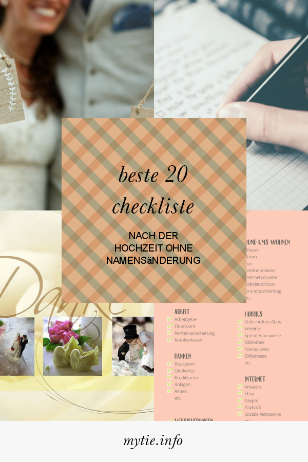 Beste 20 Checkliste Nach Der Hochzeit Ohne Namensänderung